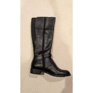Relativity Black Boot with Silver Buckles Women's Size US 7 M Winter
